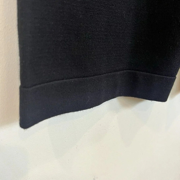 Dex Clothing NWT Black Ribbed Wide Leg Hi Rise Cropped Pants Heavy Knit Black L - Picture 9 of 11